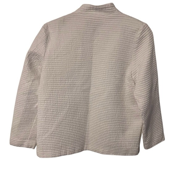 Dialogue Womens Blazer Jacket white Textured QVC Lined s 100% cotton NWOT Size M - Picture 3 of 10